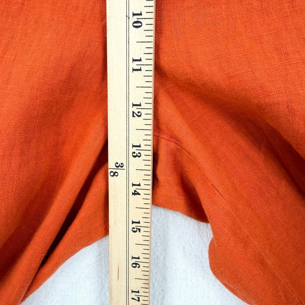 MADEWELL The Harlow Wide-Leg Pant Women 4 Orange Linen Trouser High Rise Pleated - Picture 8 of 16
